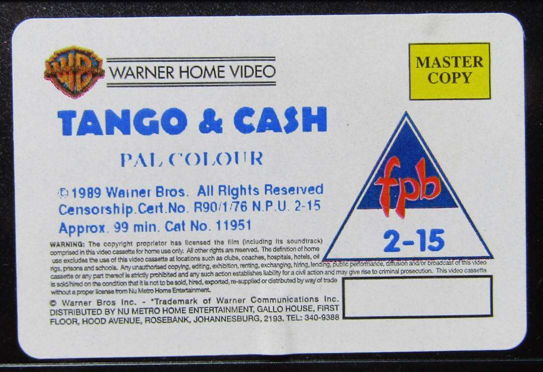 Tango & Cash - Movie VHS Tape (1995)
