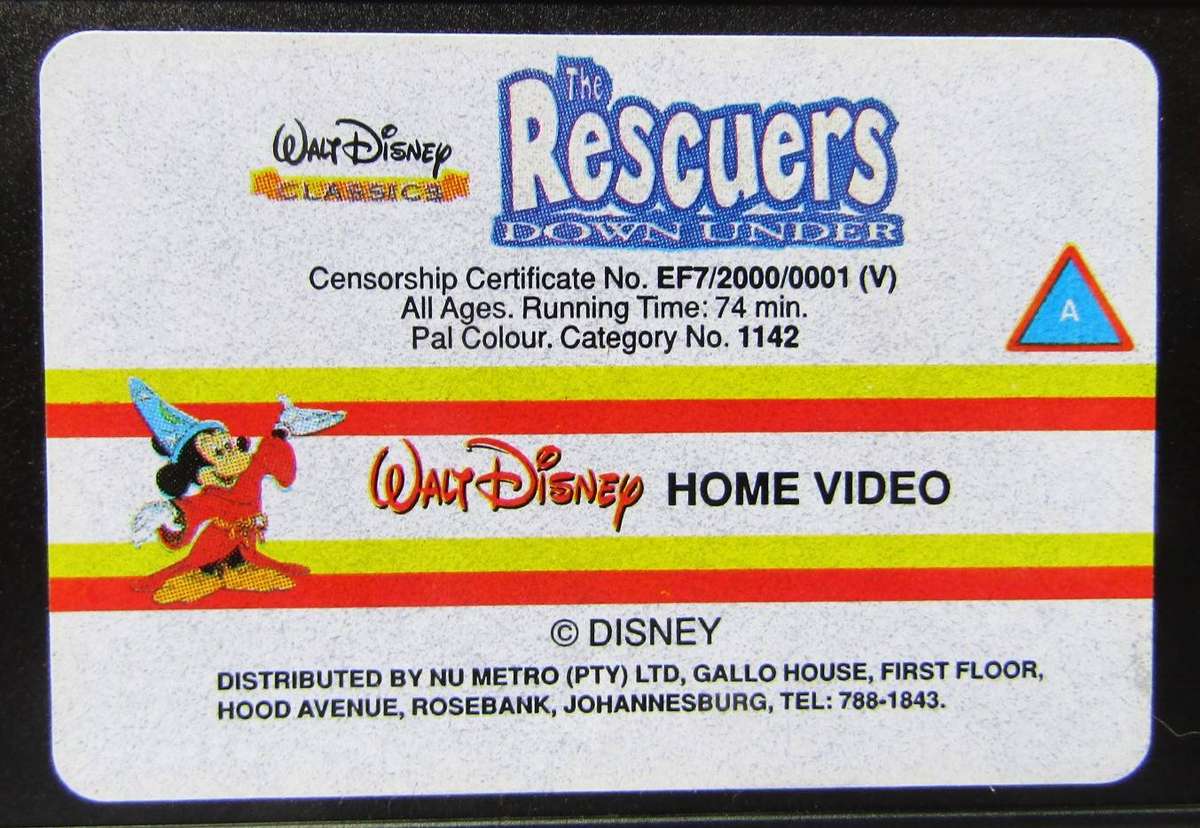 The Rescuers Down Under - Walt Disney - Movie VHS Tape (2000)