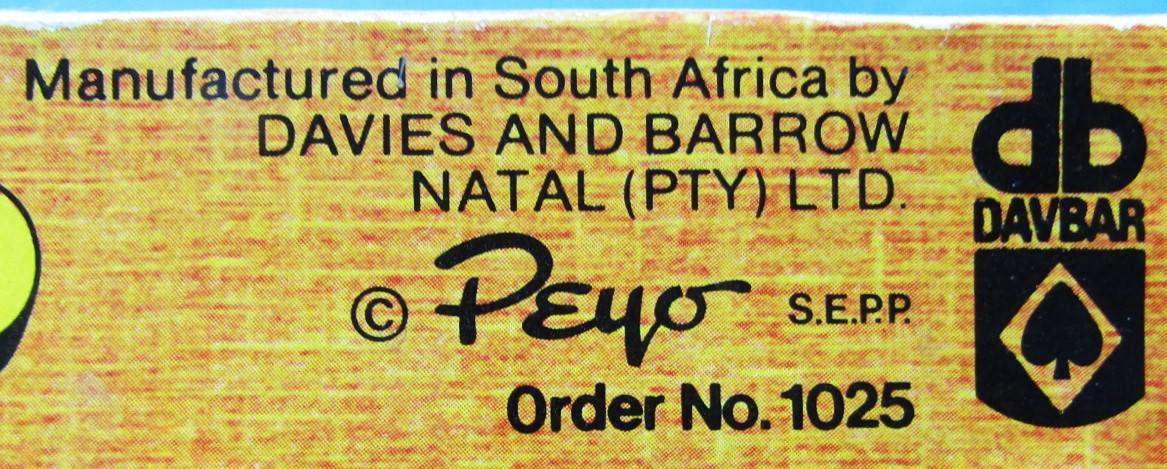 Old Made in South Africa Peyo Smurfs Lotto Game