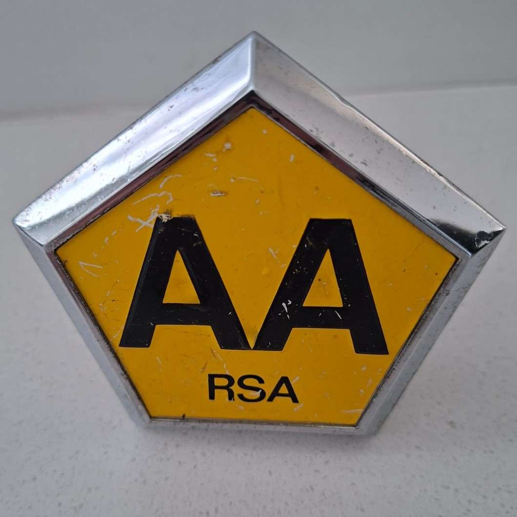 Vintage AA Automobile Association Car Bumper Badge