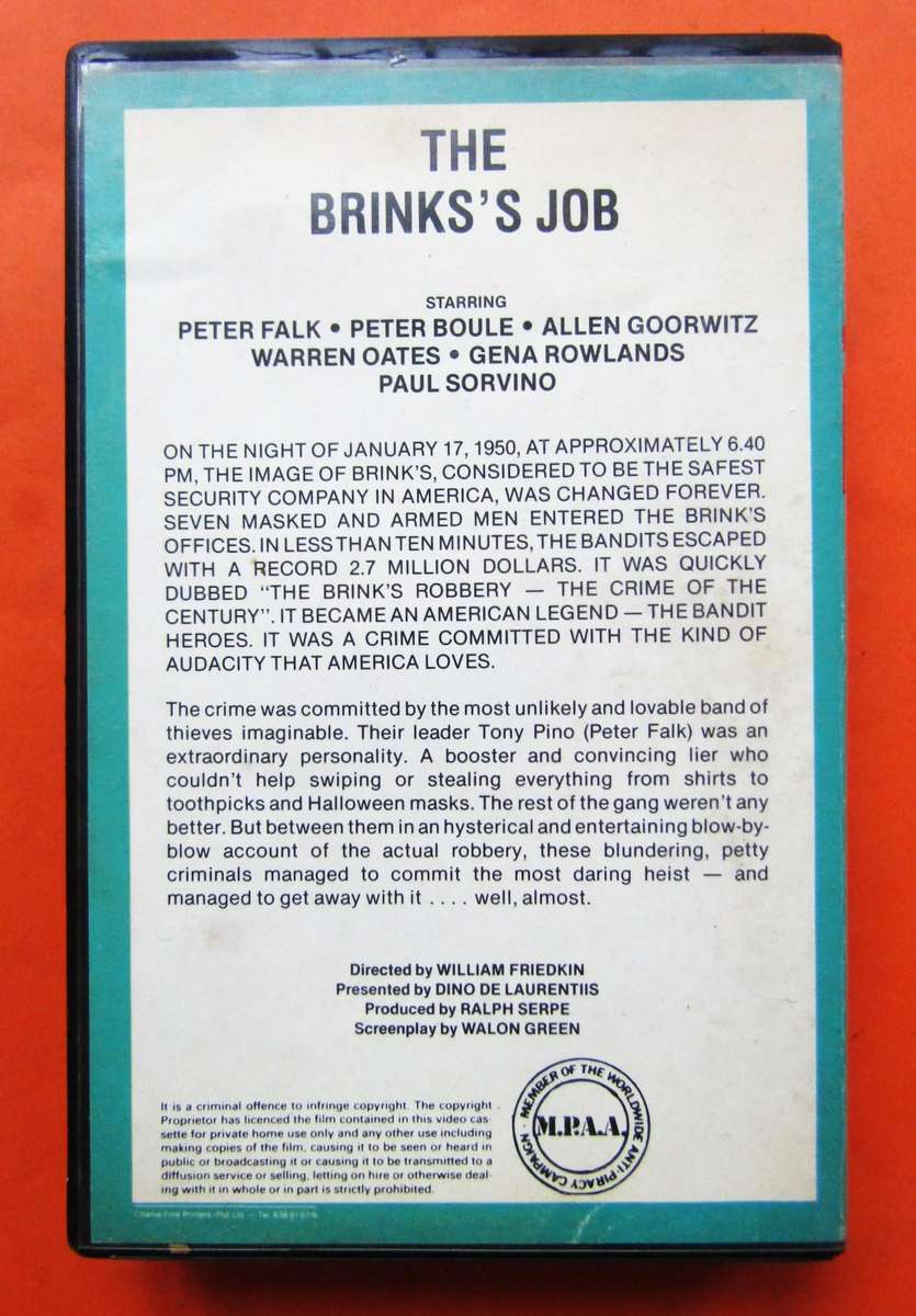 The Brink's Job - 70's Movie VHS Tape