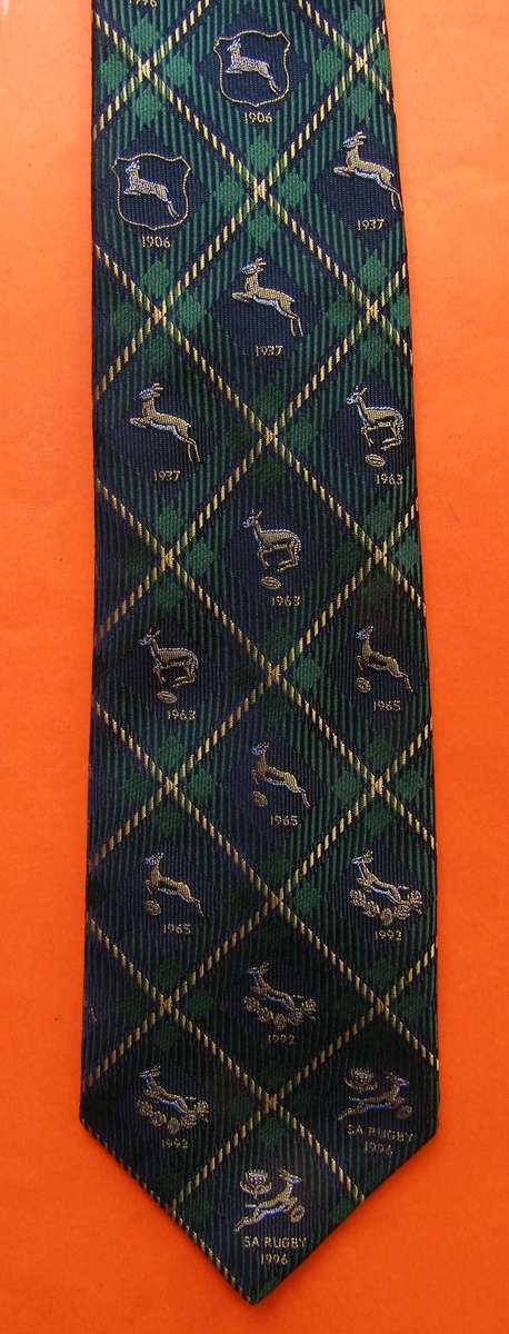 Old History of Springbok Rugby Neck Tie