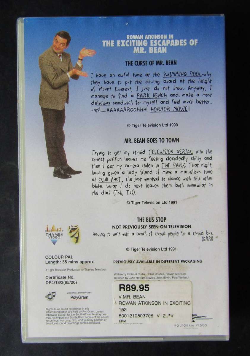 Mr. Bean 2 - VHS Video Tape (1991)