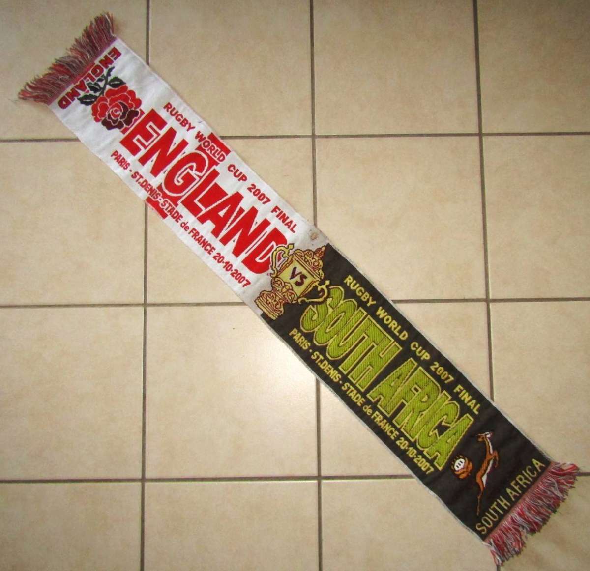 2007 World Cup Final - England vs South Africa - Rugby Banner Scarf