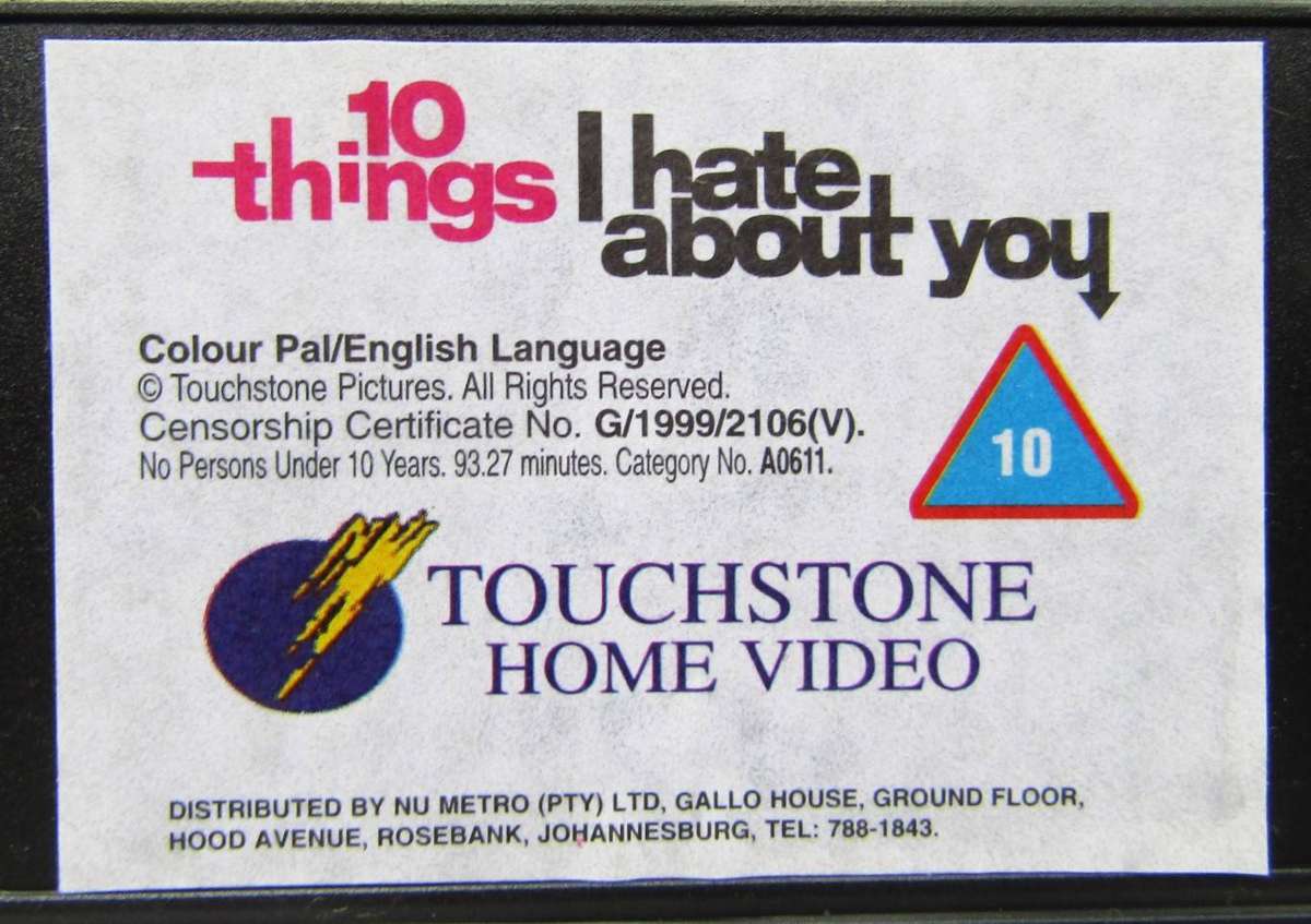 10 Things I Hate About You - Movie VHS Tape (1999)