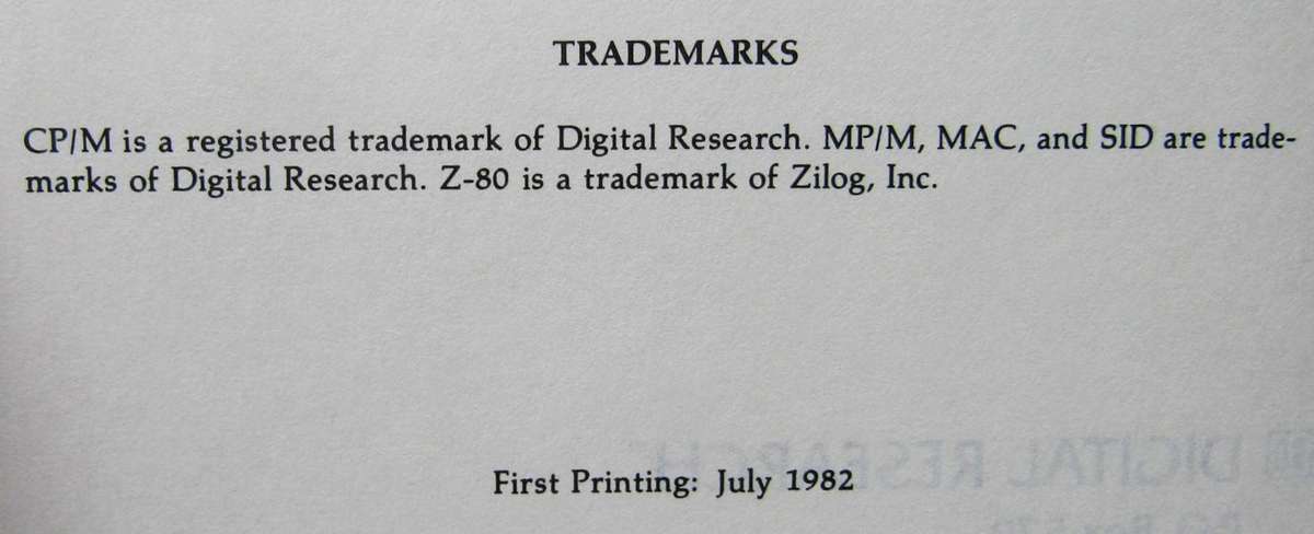 1982 CP/M Computer Operating System Manual