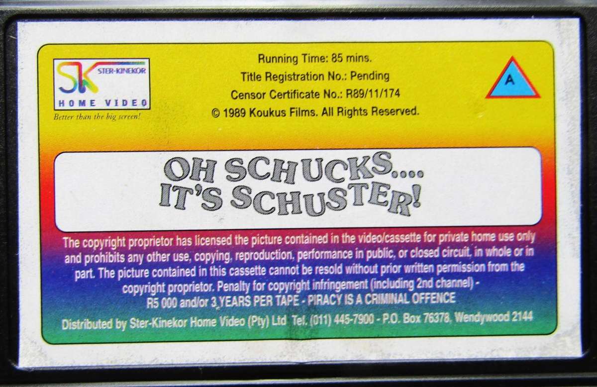 Oh Schucks ... It's Schuster - Movie VHS Tape