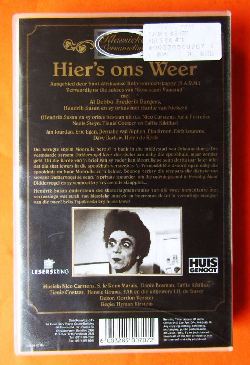Hier's ons Weer - Afrikaans Movie VHS Tape (1996)