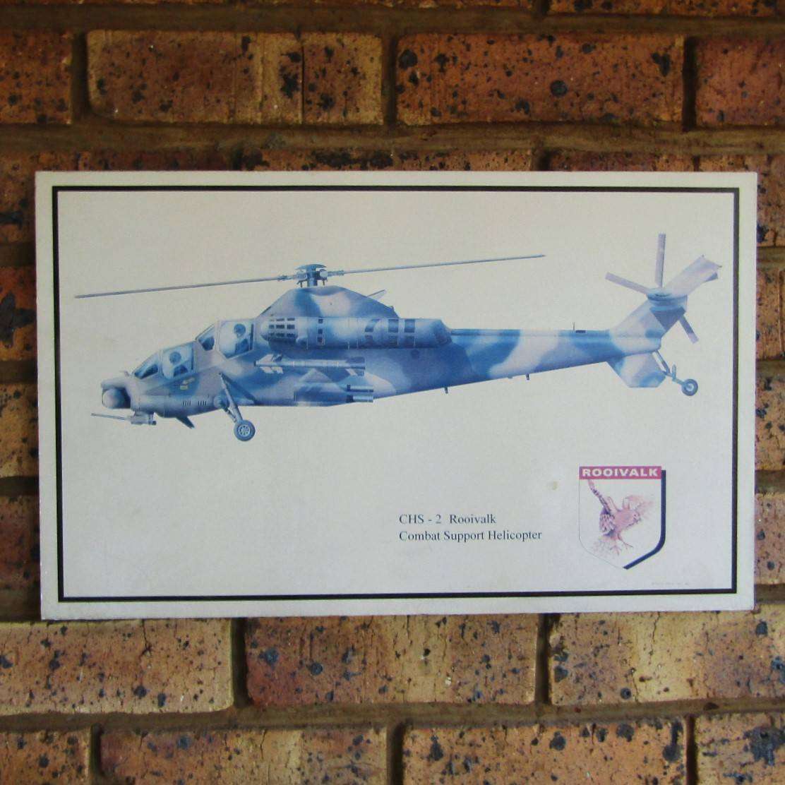 SAAF Rooivalk Helicopter Hardboard Display