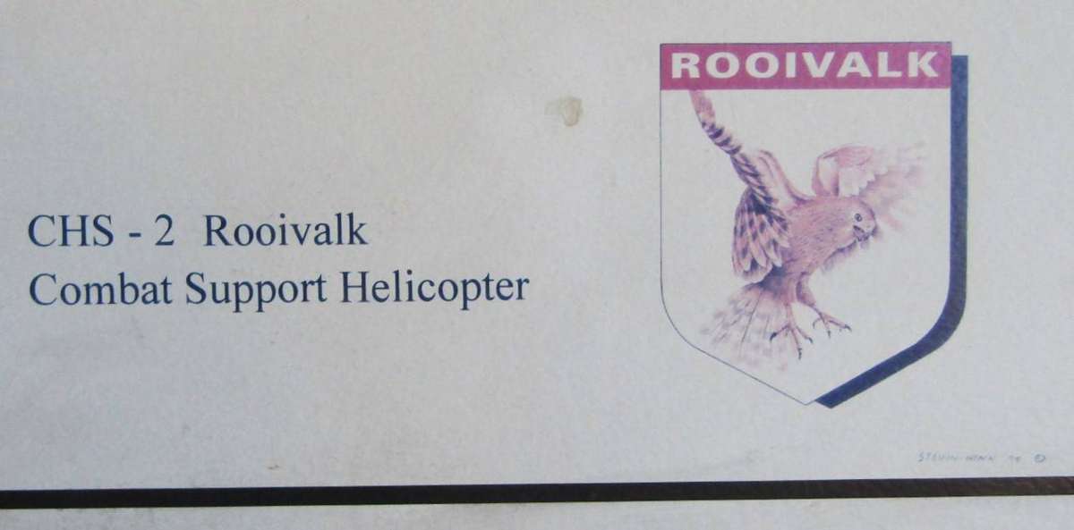 SAAF Rooivalk Helicopter Hardboard Display