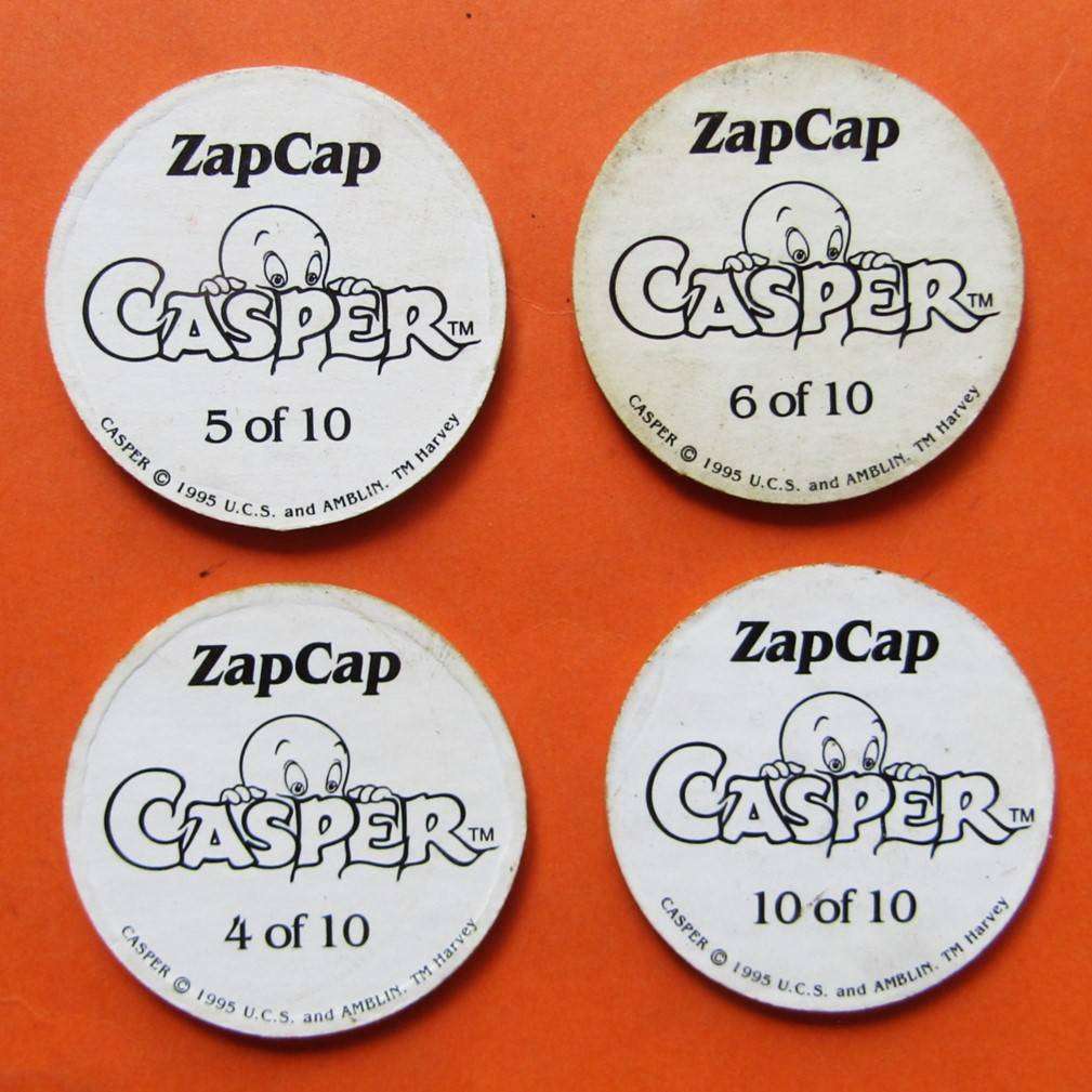Lot of 4 Casper ZapCap Tazos from 1995