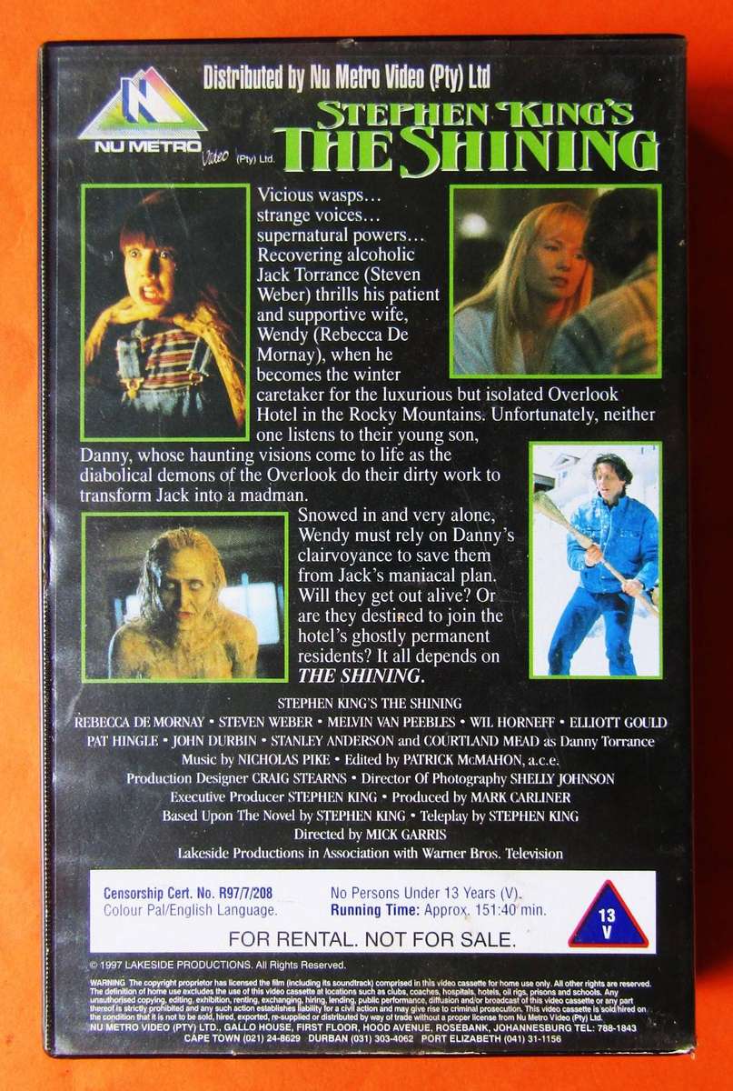 The Shining Part 2 - Horror TV Mini Series VHS Tape (1997)