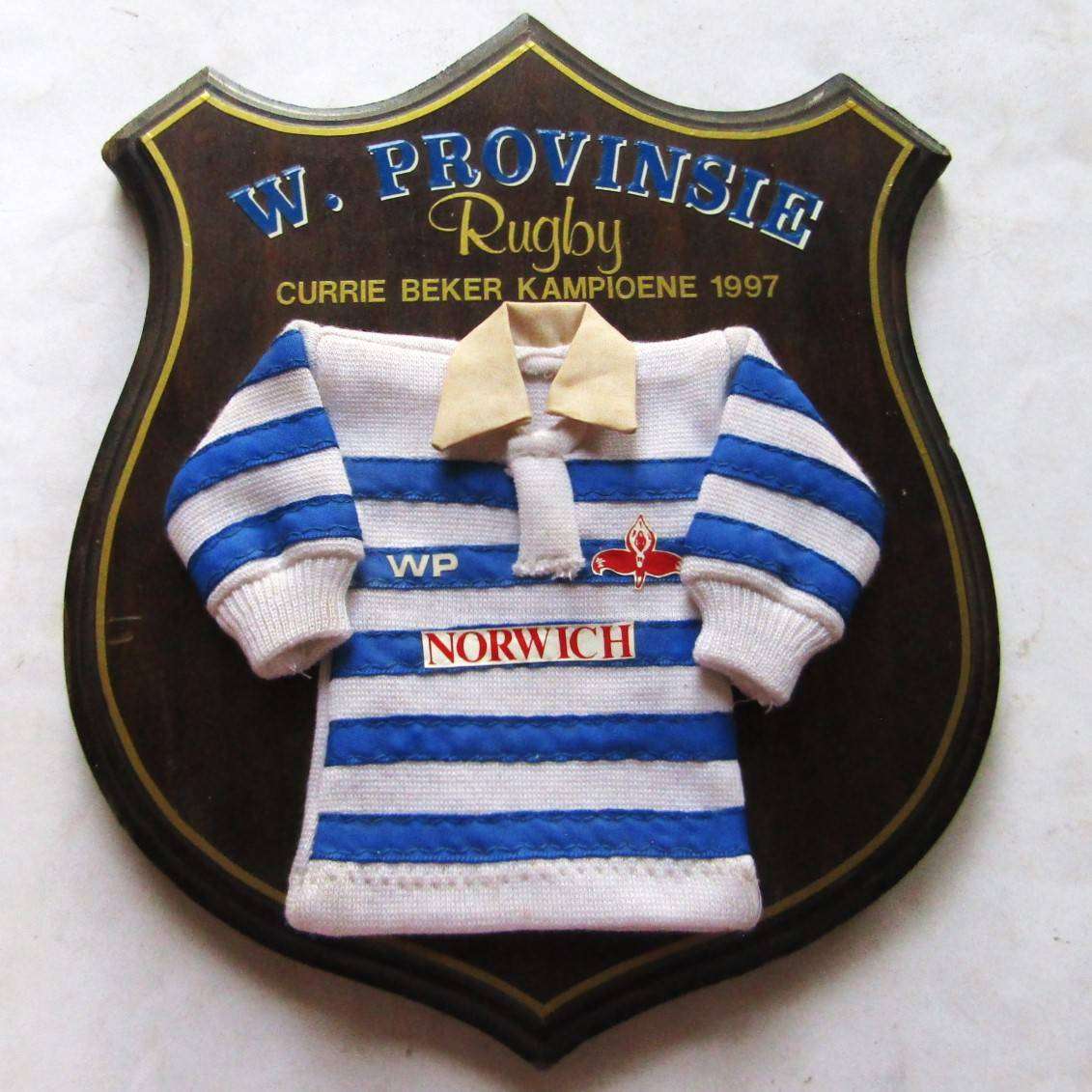 1997 Currie Cup Champions WP Rugby Wall Plaque