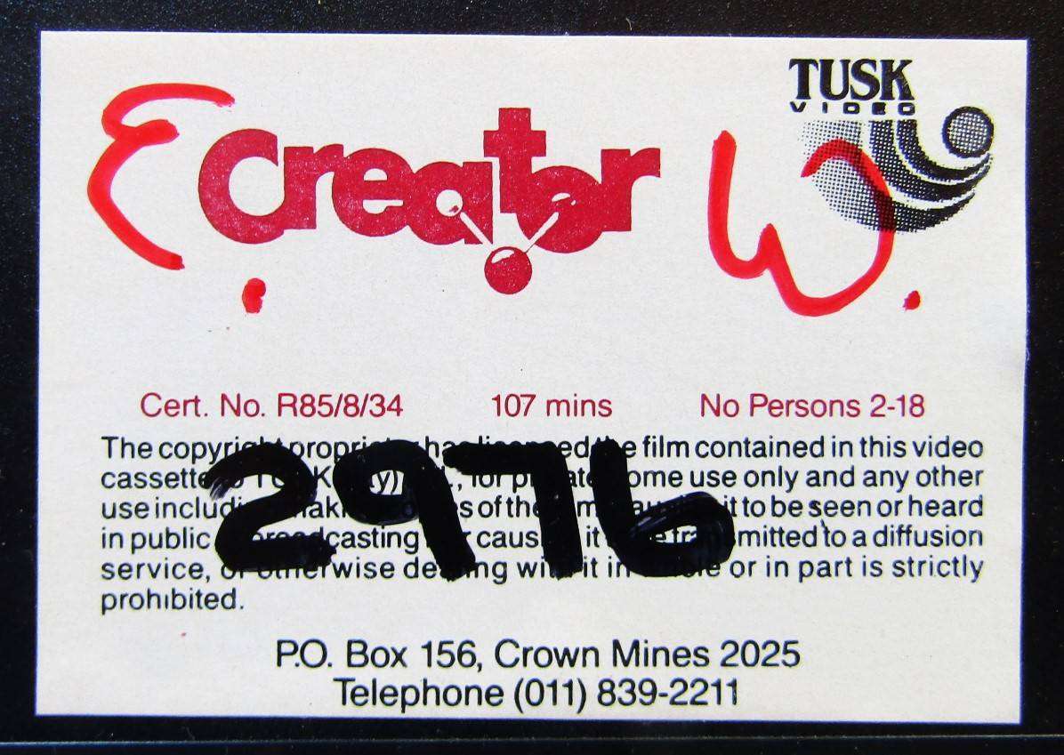 Creator - Peter O'Toole - Movie VHS Tape (1985)