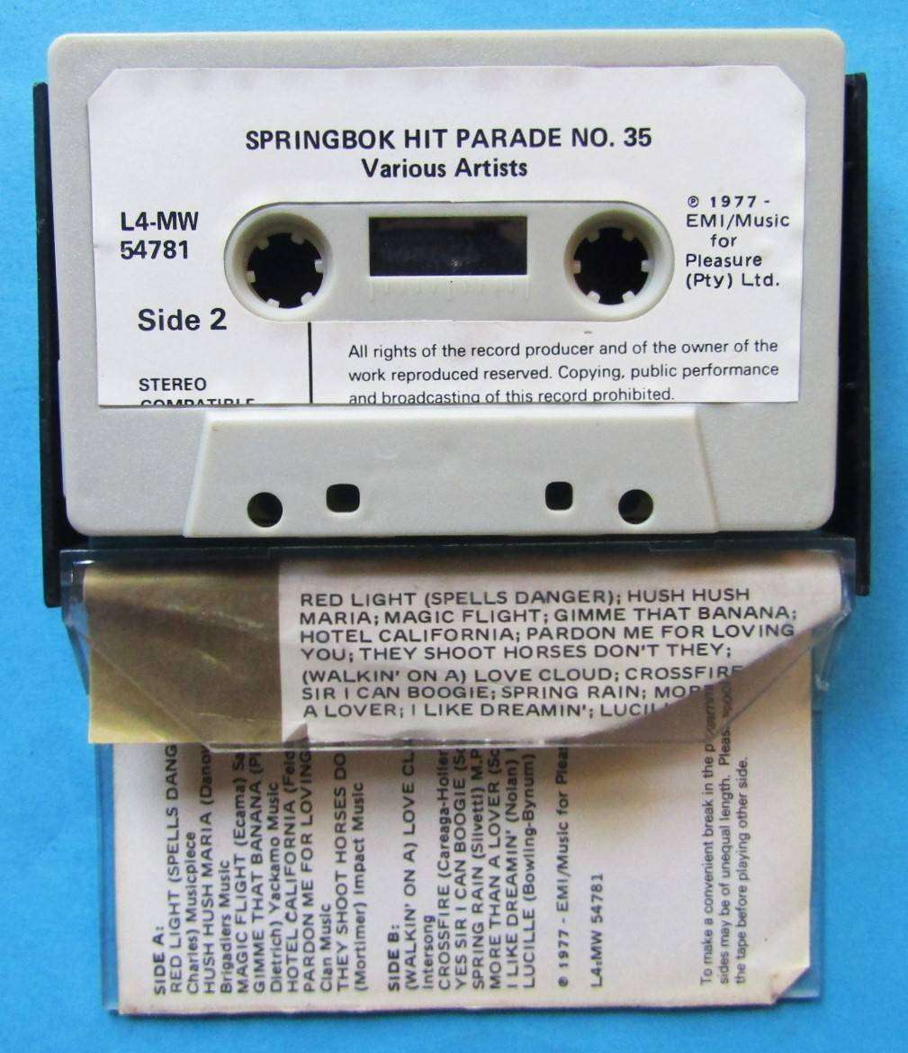 Springbok Hit Parade 35 - Cassette Tape (1977)