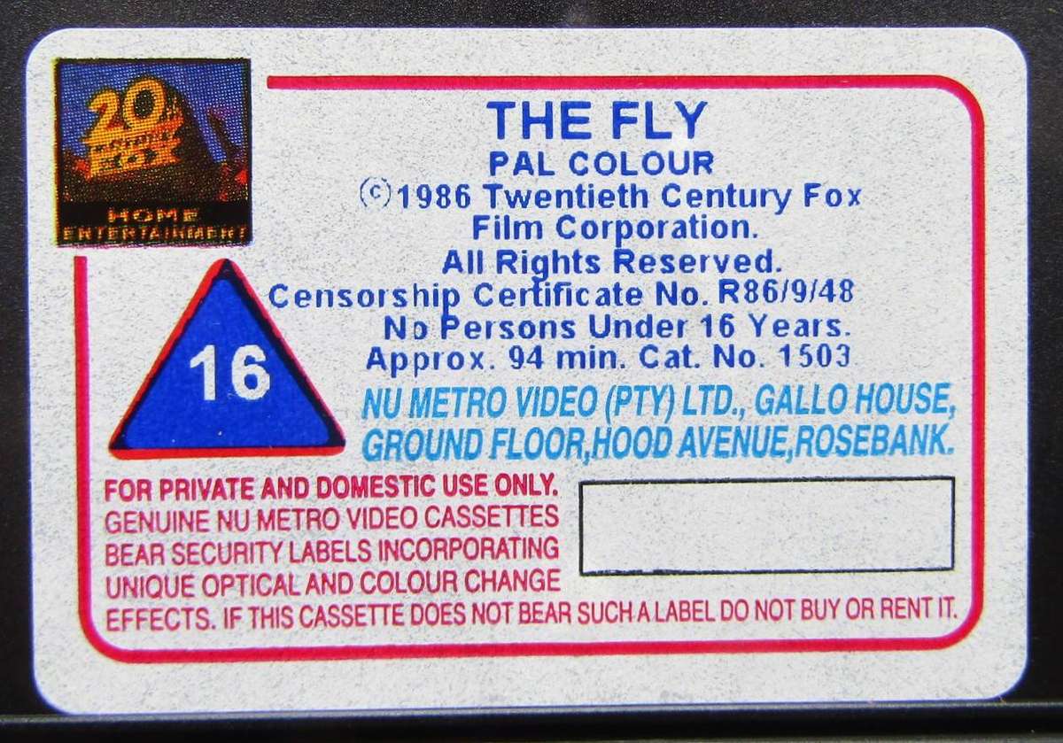 The Fly - Horror Movie VHS Tape (1995)