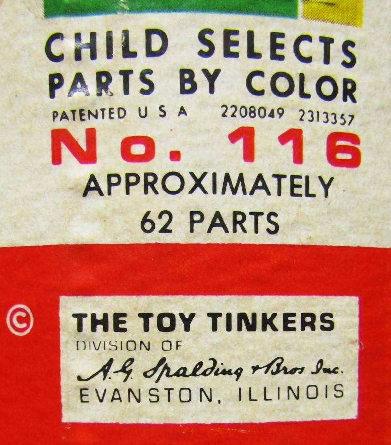 Vintage Tinkertoy Prep Construction Set from the 60's