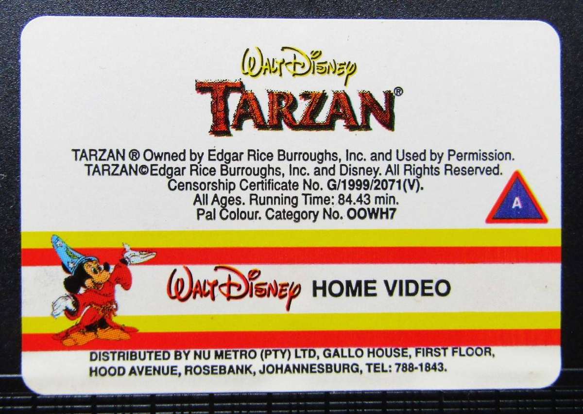 Tarzan - Disney Movie VHS Tape (1999)