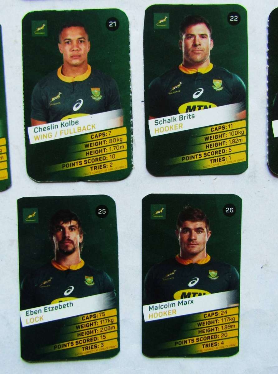 Lot of 26 Springbok Rugby Super Trading Cards