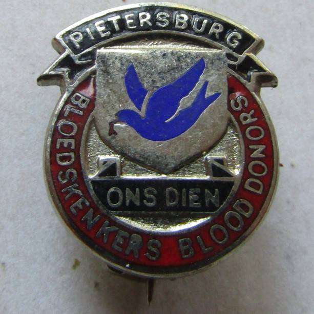 Old Pietersburg Blood Donor Pin Badge