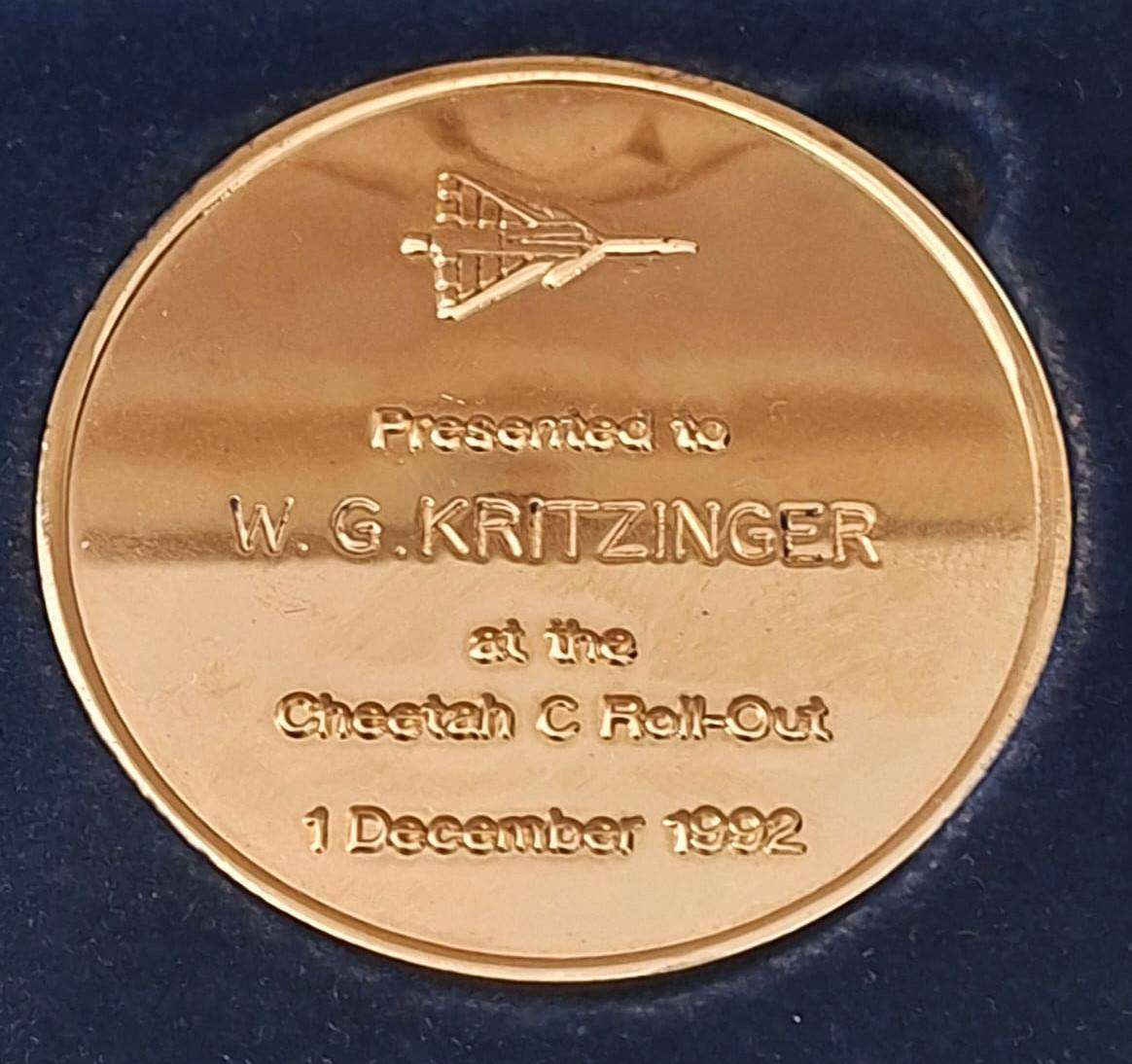 1992 SAAF Cheetah Aircraft Roll-Out Medal