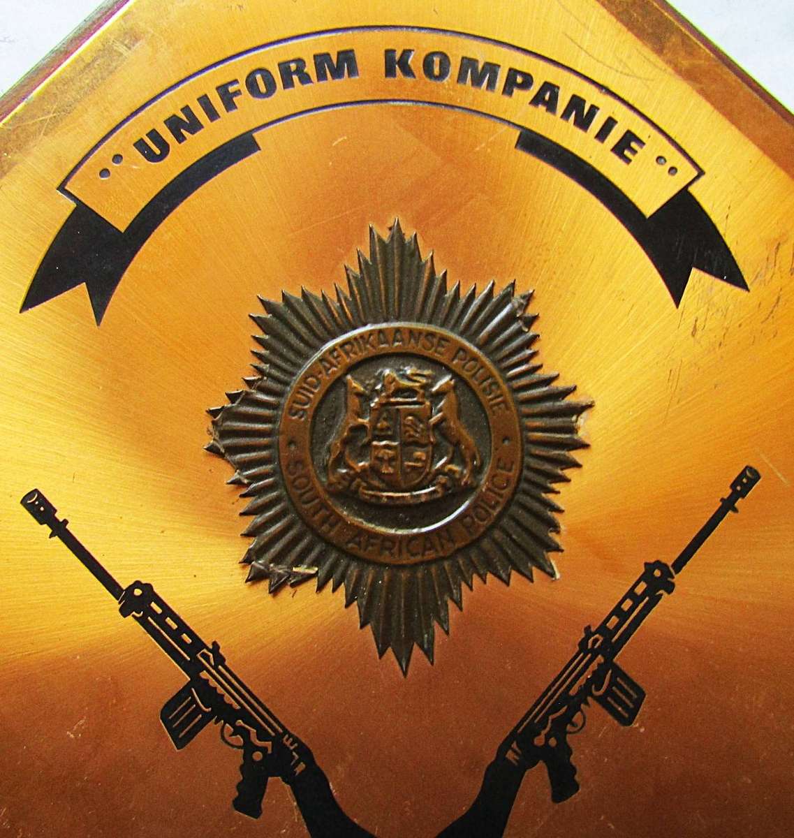 1974 SA Police Kandeya Uniform Kompanie Large Copper Plaque