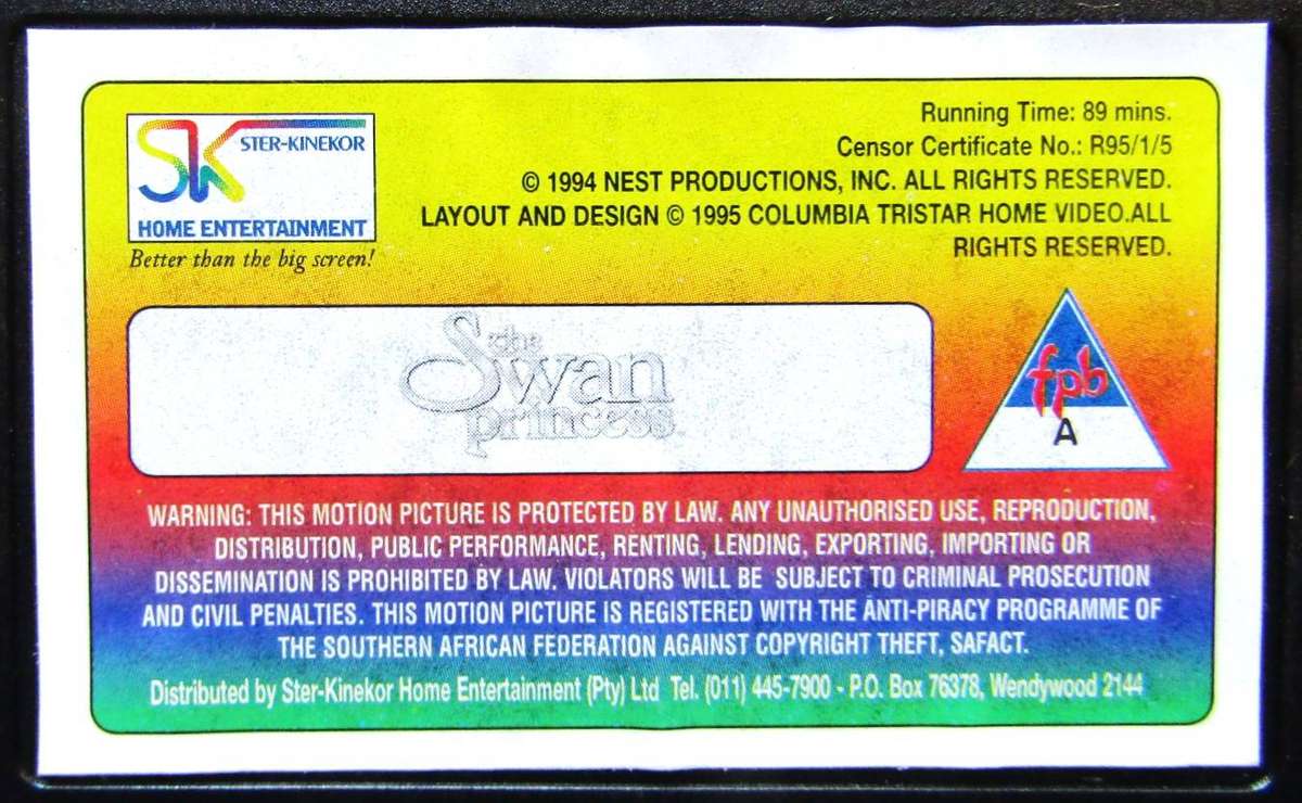 The Swan Princess - Movie VHS Tape (1995)