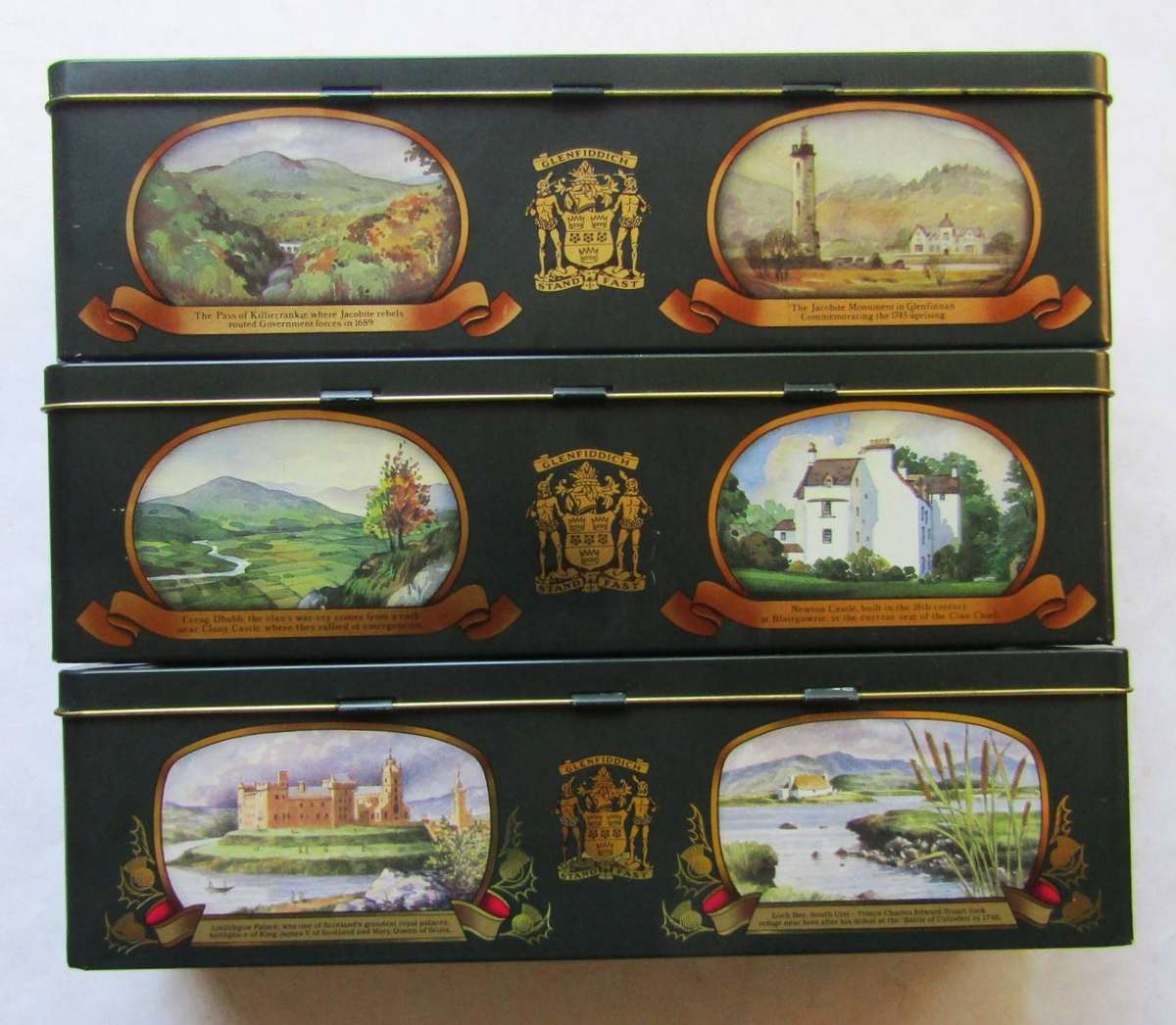 3 Old Glenfiddich Whisky Tins