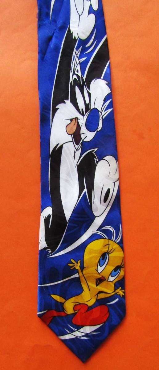 Old Tweety and Sylvester Cartoon Neck Tie
