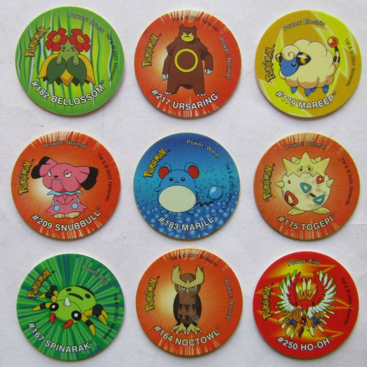 Lot of 9 Pokemon WJ Tazo Slammers by Simba