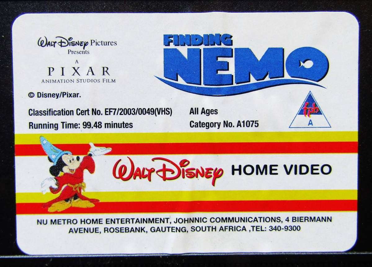 Finding Nemo - Disney Movie VHS Tape (2003)