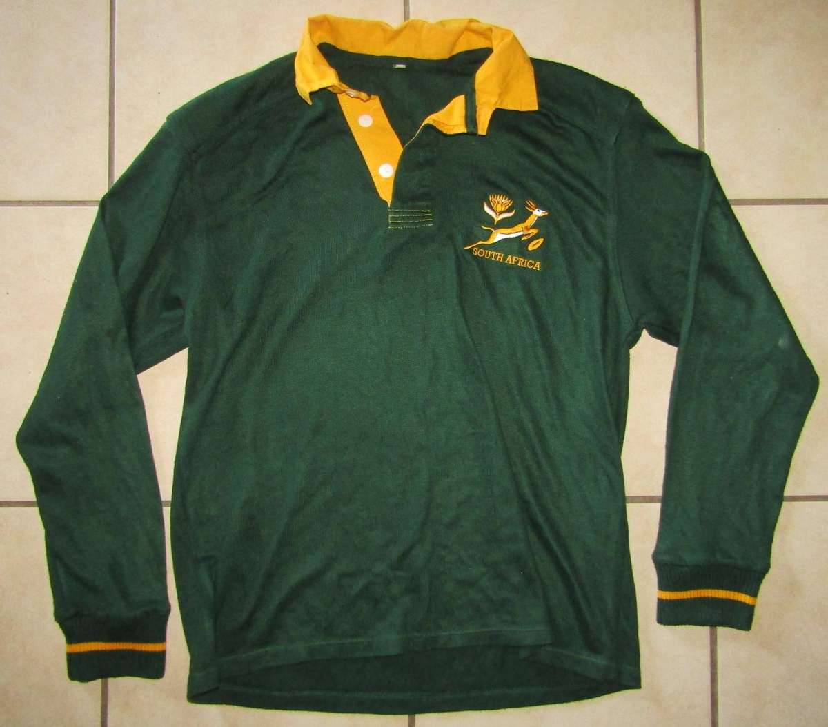 Old Long Sleeve Springbok Rugby Jersey - XL Size