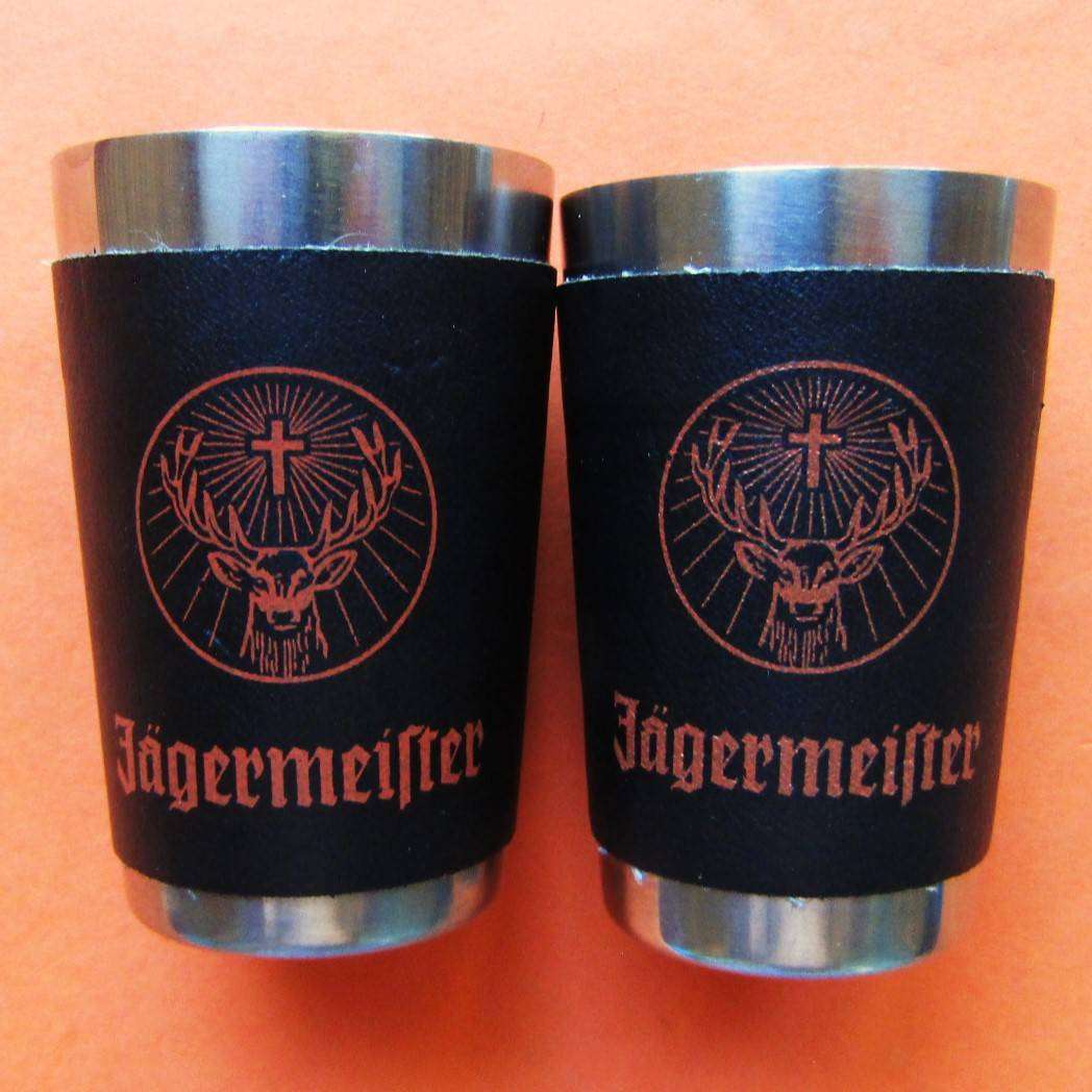 2 Metal Jagermeister Shot Glasses