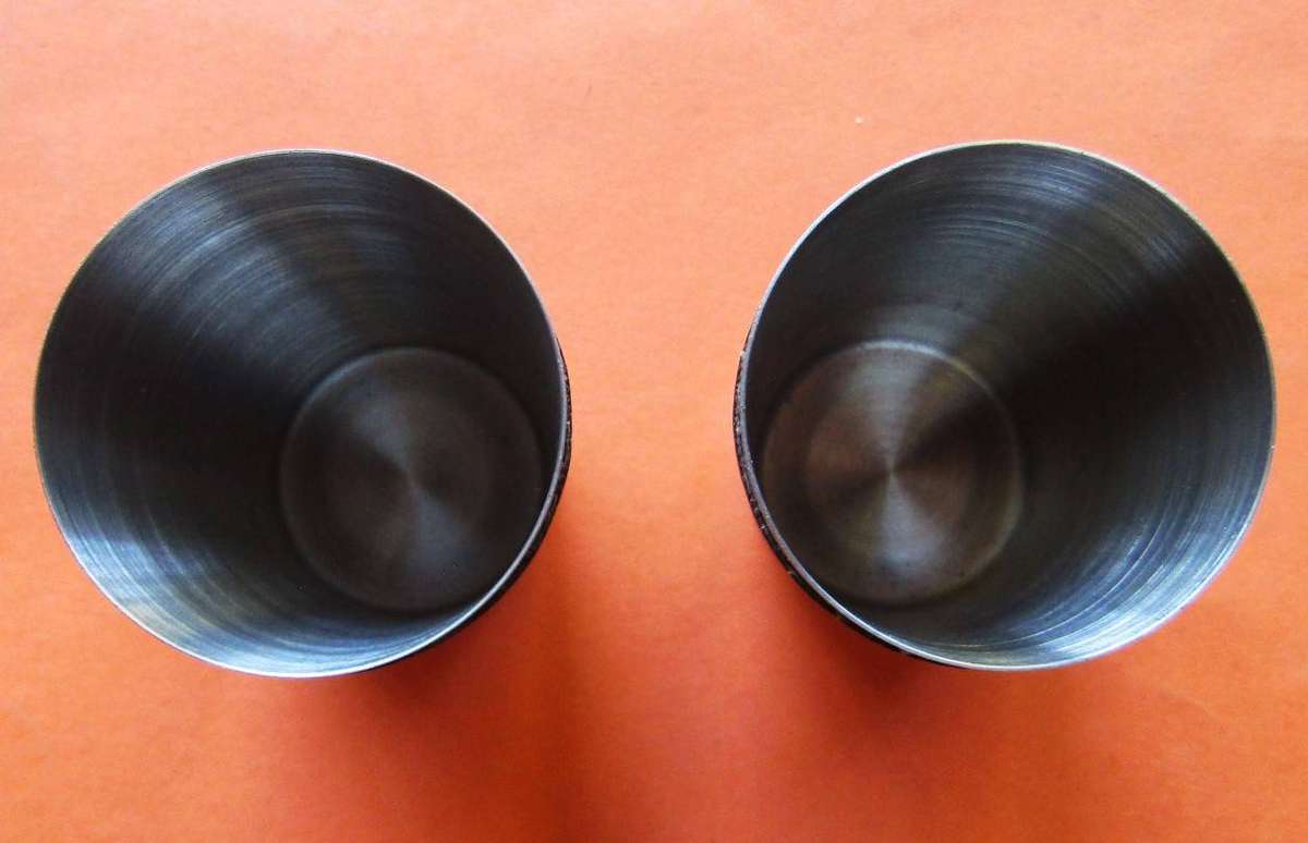 2 Metal Jagermeister Shot Glasses