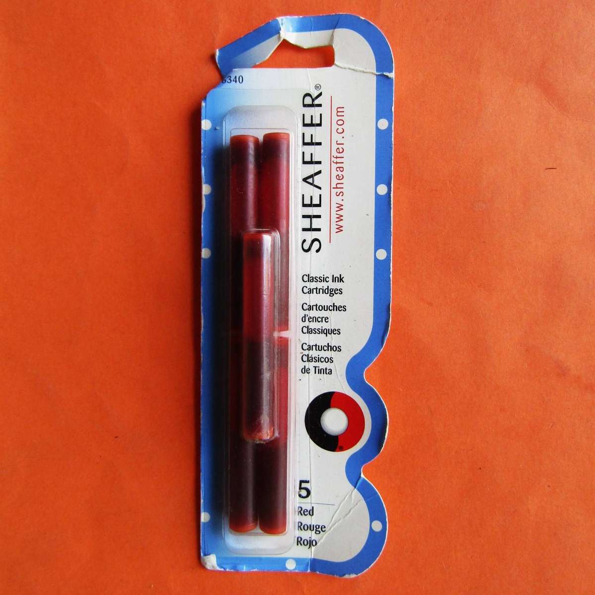 5 Sheaffer Red Classic Ink Pen Cartridges