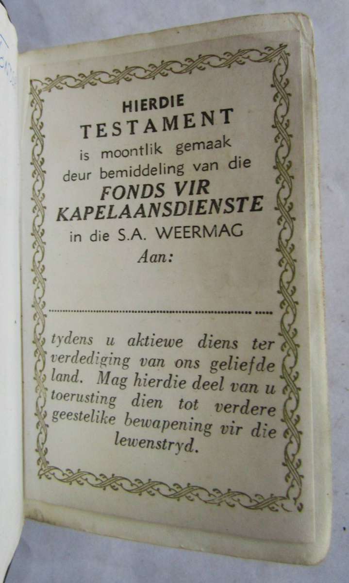 1975 SADF Afrikaans Pocket Bible