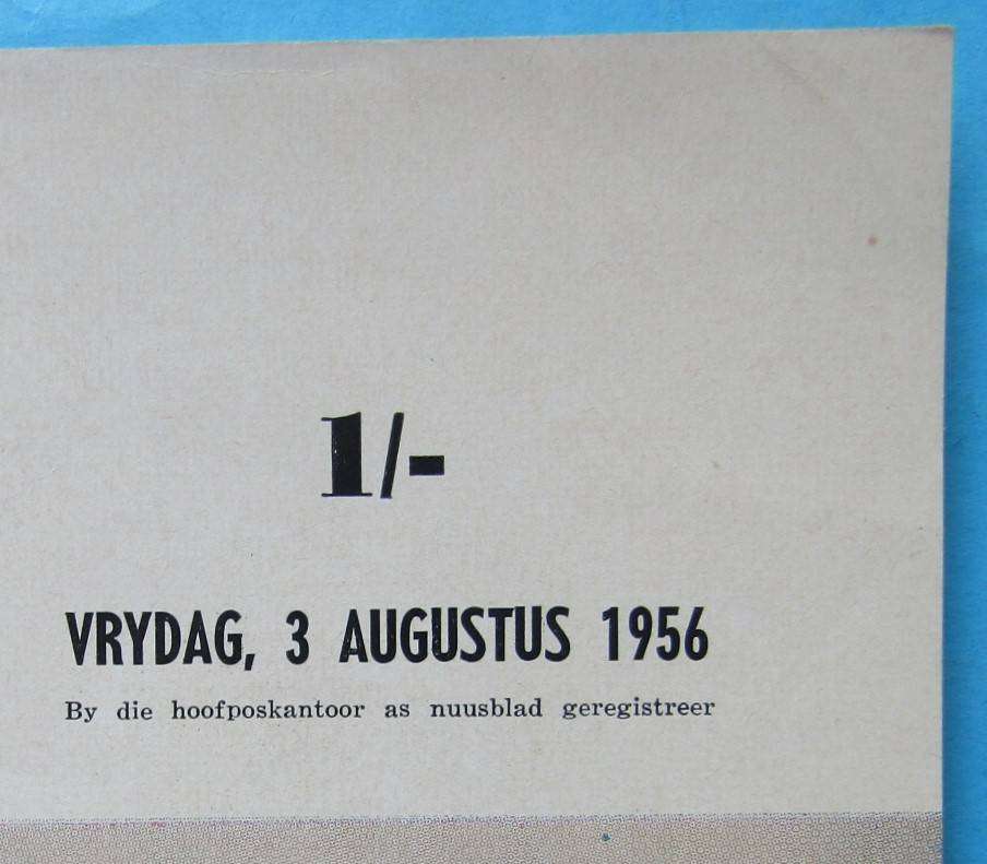 1956 Brandwag Springbok Rugby Cover Page
