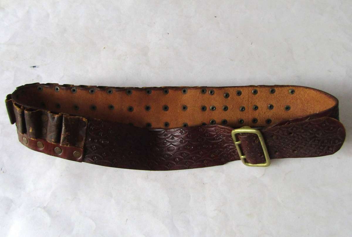 Old 20 Pocket Leather Bandolier Belt