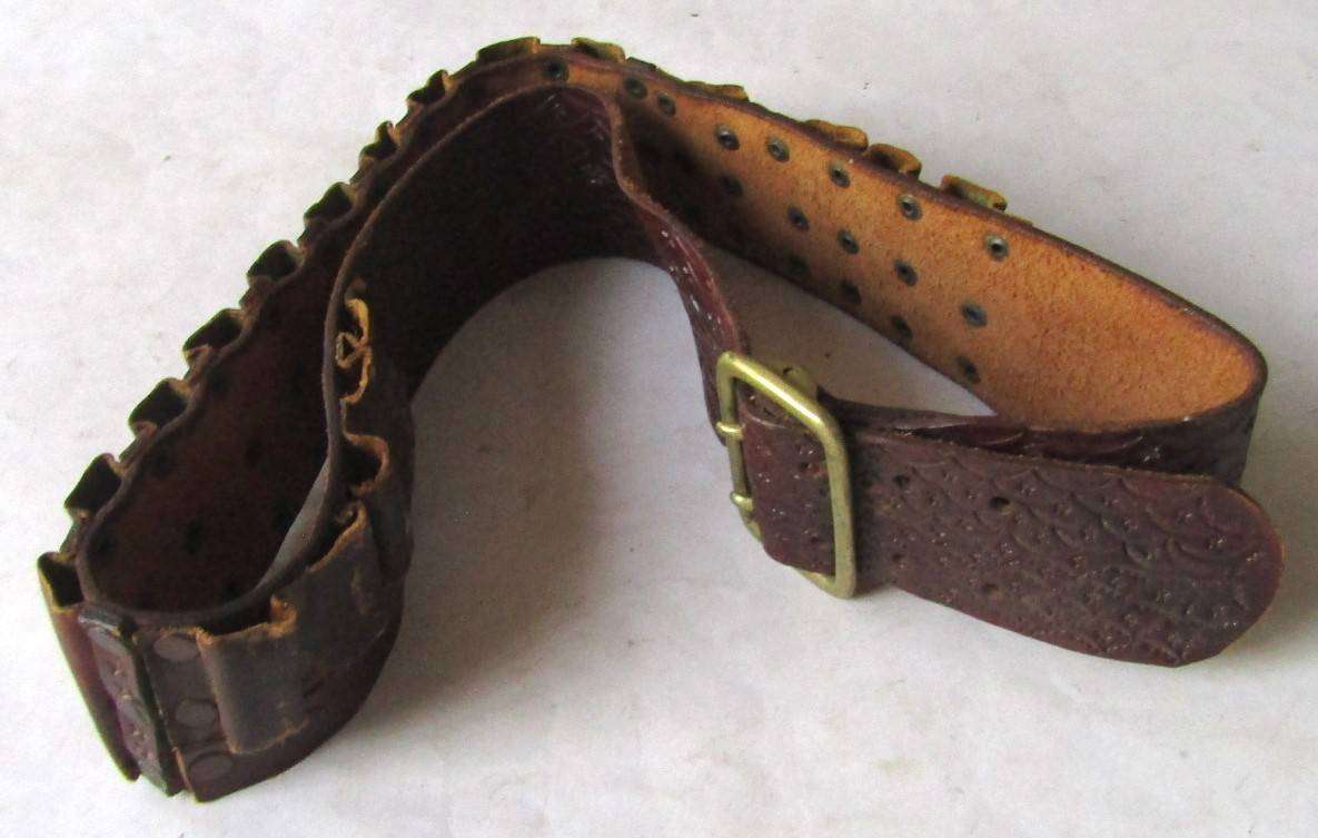 Old 20 Pocket Leather Bandolier Belt