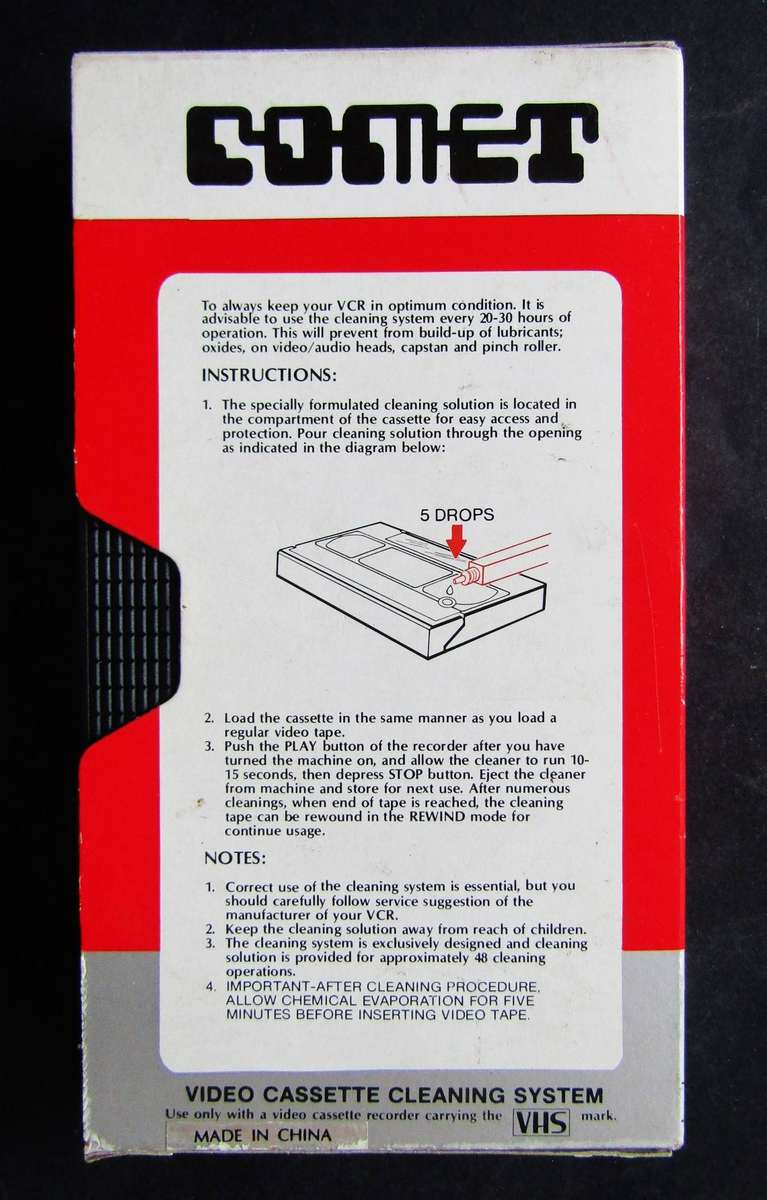 Old Comet VHS Video Cassette Cleaning System