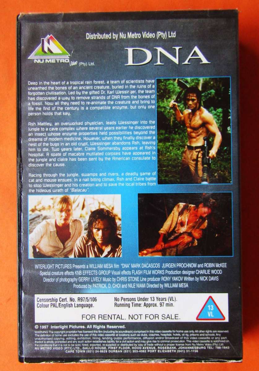 DNA - Horror Movie VHS Tape (1997)