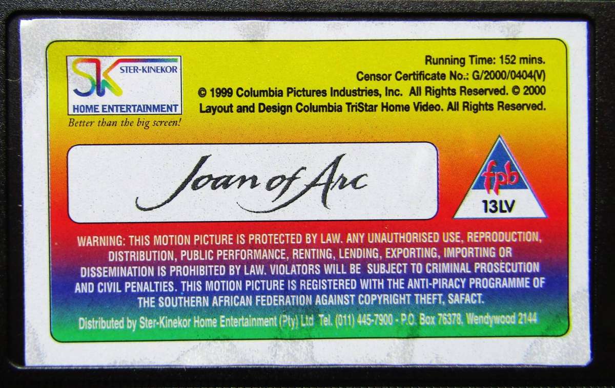 Joan of Arc - Movie VHS Tape (2000)