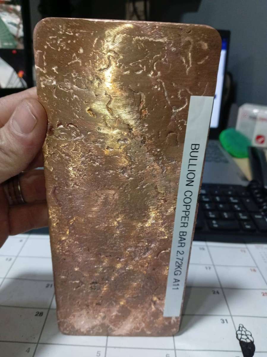 Bullion copper bar 2.72kg A11