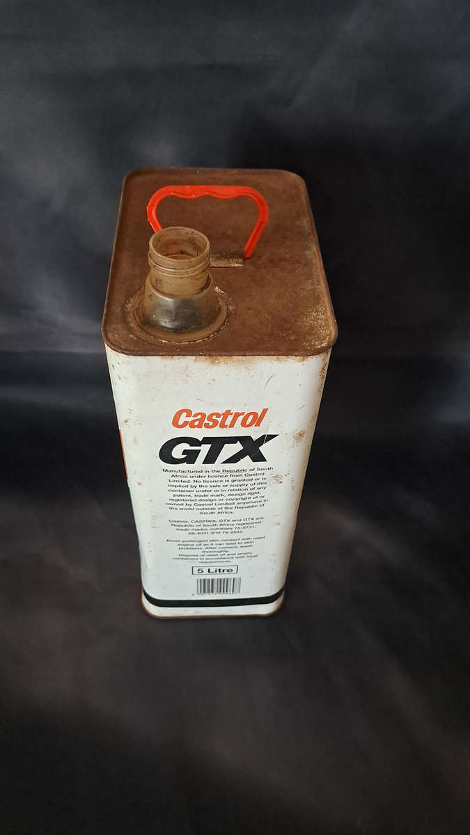 Vintage 5L Castrol GTX 20W50 Liquid Engineering, High Performance Motor Oil Tin Oil Tin