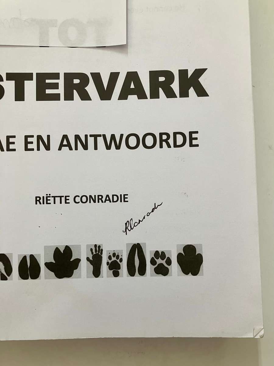 Aardwolf tot Ystervark - Riette Conradie. GETEKENDE sagteband, 1e uitg, 2010