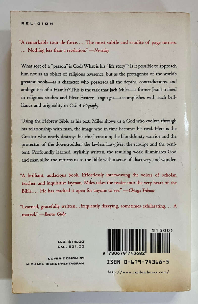 God: A Biography - Jack Miles. Softcover. 1st Vintage Books Ed. 1996