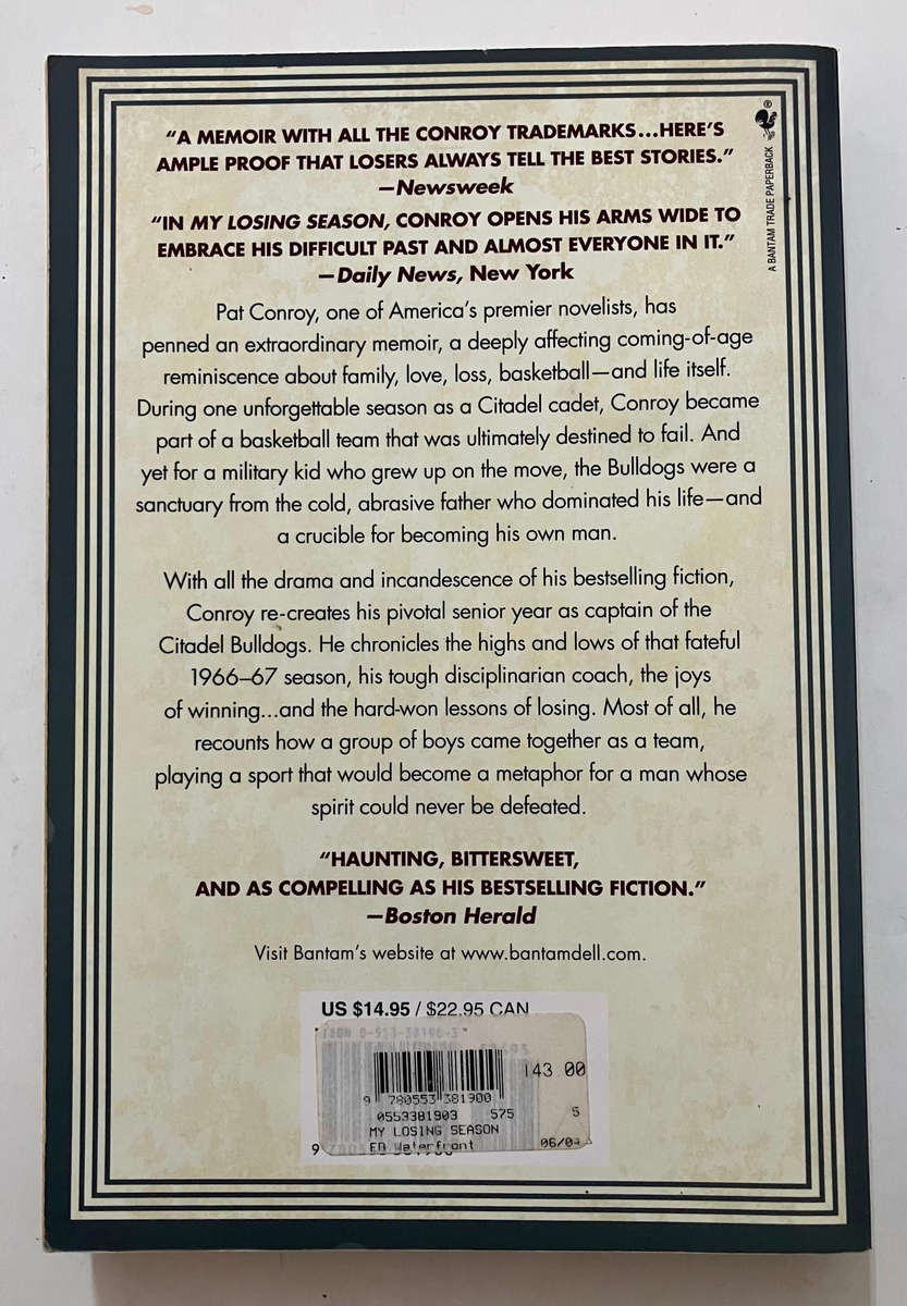My Losing Season - Pat Conroy. Softcover, 1st Paperback Ed. 2003