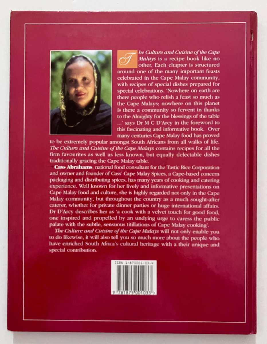 The Culture & Cuisine of the Cape Malays - Cass Abrahams. Hardcover no dj. 1st Ed, 1995