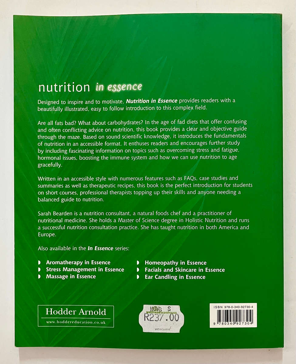 Nutrition in Essence - Sarah Bearden. Softcover, 10th Impr. 2010