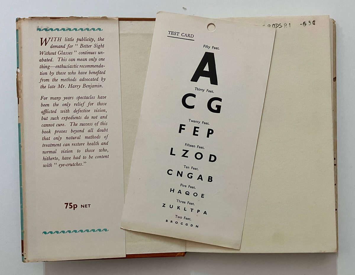 Better Sight Without Glasses - Harry Benjamin. Hardcover w dj, 33rd Impr. 1971